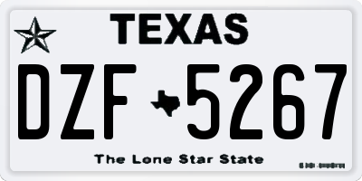 TX license plate DZF5267