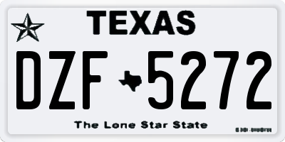 TX license plate DZF5272