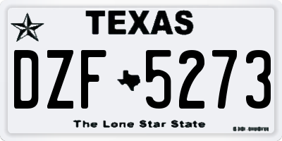TX license plate DZF5273