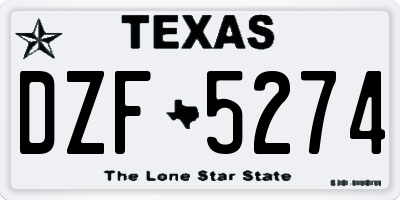 TX license plate DZF5274