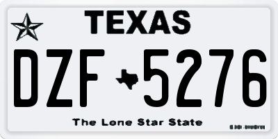 TX license plate DZF5276
