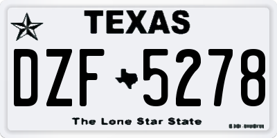 TX license plate DZF5278