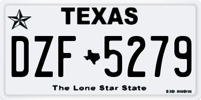 TX license plate DZF5279