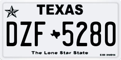 TX license plate DZF5280