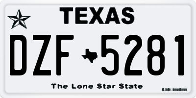 TX license plate DZF5281