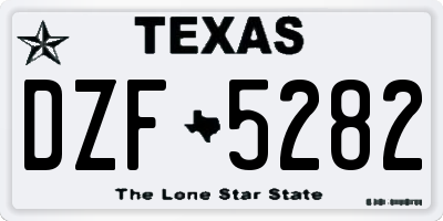 TX license plate DZF5282