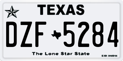 TX license plate DZF5284