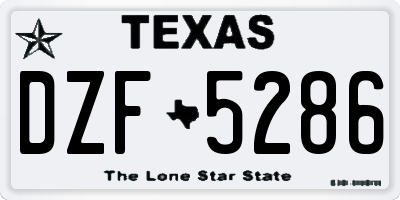 TX license plate DZF5286