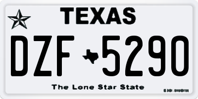 TX license plate DZF5290