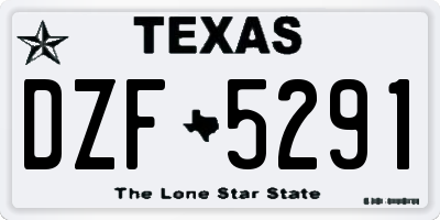 TX license plate DZF5291