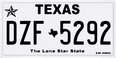 TX license plate DZF5292