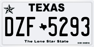 TX license plate DZF5293