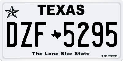 TX license plate DZF5295