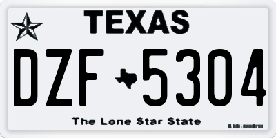 TX license plate DZF5304