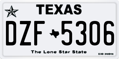 TX license plate DZF5306