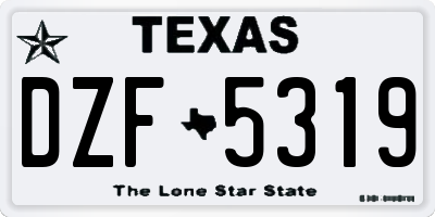 TX license plate DZF5319