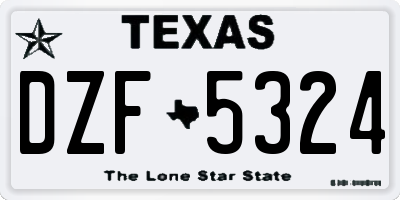 TX license plate DZF5324