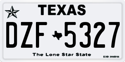 TX license plate DZF5327