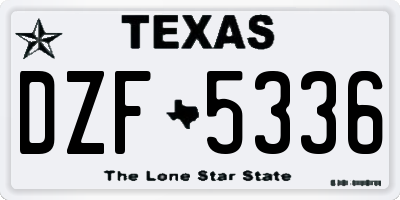 TX license plate DZF5336