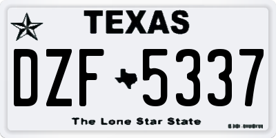 TX license plate DZF5337