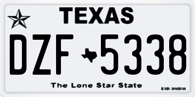 TX license plate DZF5338