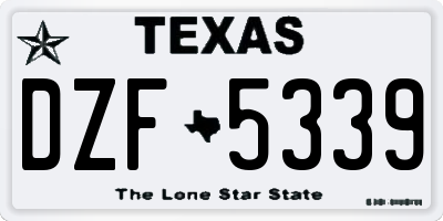 TX license plate DZF5339