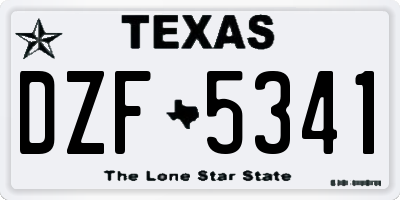 TX license plate DZF5341