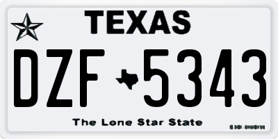 TX license plate DZF5343