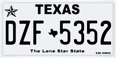TX license plate DZF5352