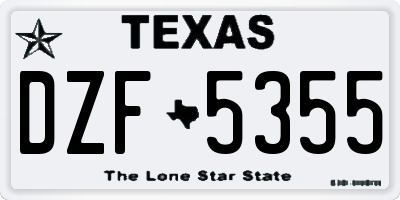 TX license plate DZF5355