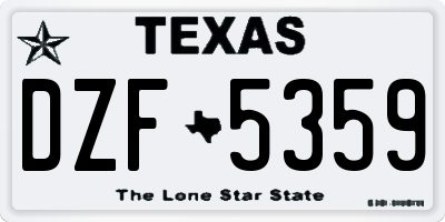 TX license plate DZF5359
