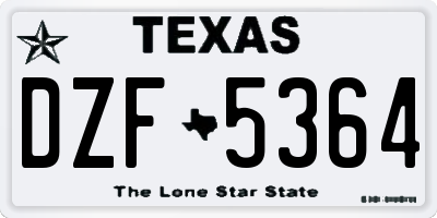 TX license plate DZF5364