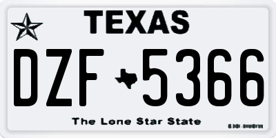 TX license plate DZF5366