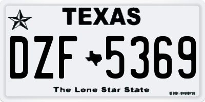 TX license plate DZF5369