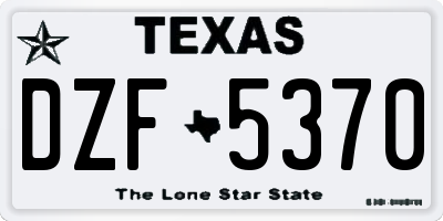 TX license plate DZF5370