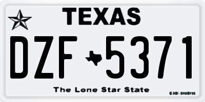 TX license plate DZF5371