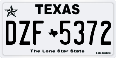 TX license plate DZF5372