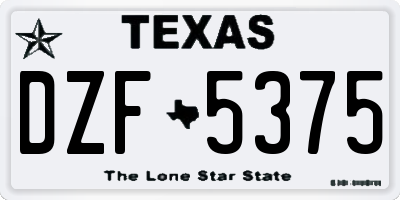 TX license plate DZF5375