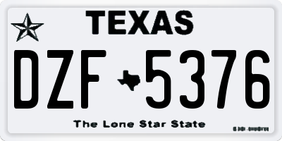 TX license plate DZF5376