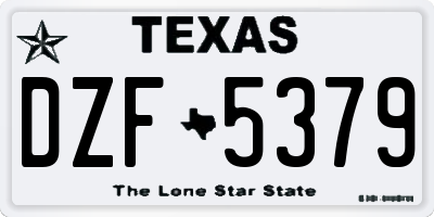 TX license plate DZF5379