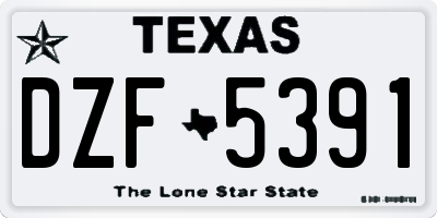 TX license plate DZF5391
