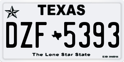 TX license plate DZF5393