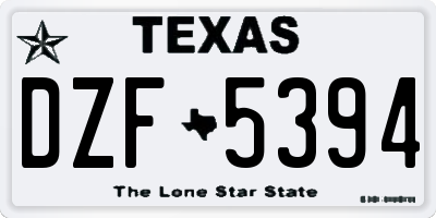TX license plate DZF5394
