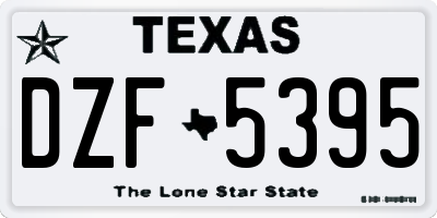 TX license plate DZF5395