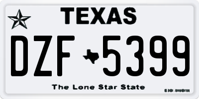 TX license plate DZF5399
