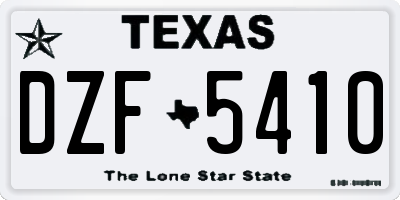 TX license plate DZF5410