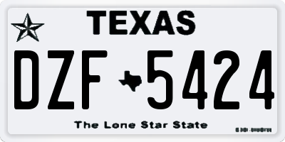 TX license plate DZF5424