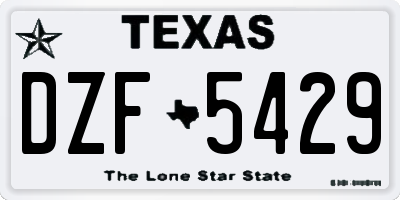 TX license plate DZF5429