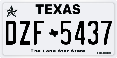 TX license plate DZF5437
