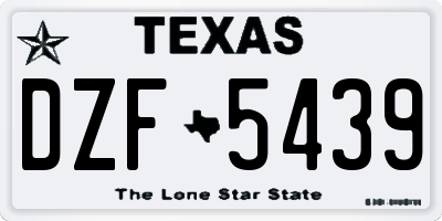 TX license plate DZF5439